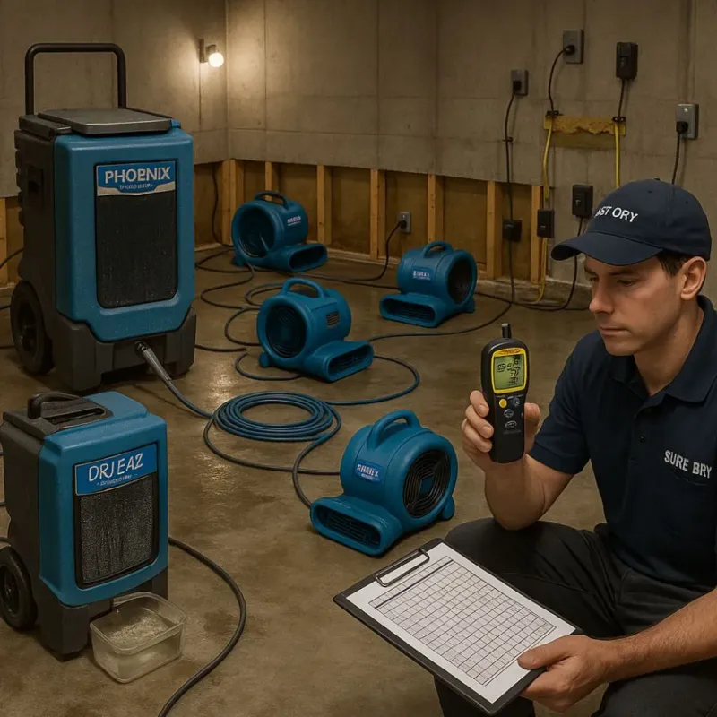 Structural Drying and Dehumidification process in Clay County, IL